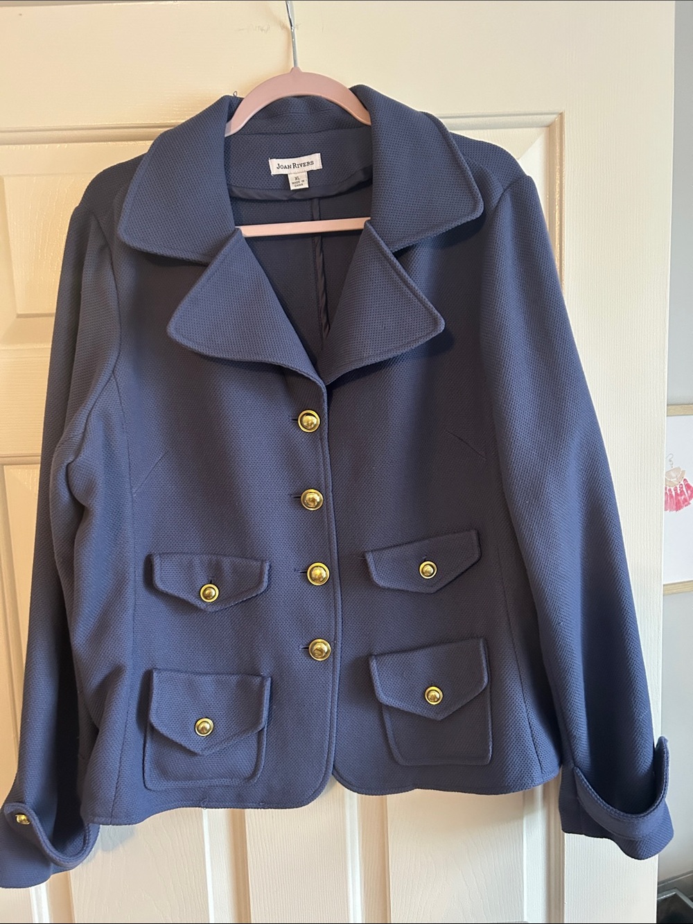 Joan Rivers Navy Blazer with Gold Buttons